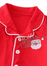 Load image into Gallery viewer, Boys Premium Red Santa Claus Embroidery Pajamas

