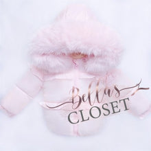 Load image into Gallery viewer, Pink Light Weight Puffer Coat With Faux Fur Hood
