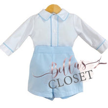Load image into Gallery viewer, BoyS Blue Jam Pants &amp; White Shirt Set
