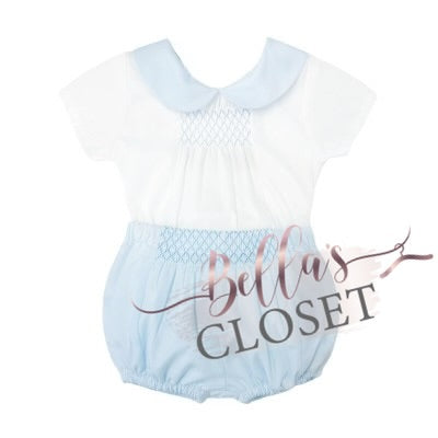 Baby Boy Blue & White Top & Shorts