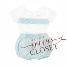 Load image into Gallery viewer, Baby Boy Light Blue &amp; White Striped Top &amp; Shorts
