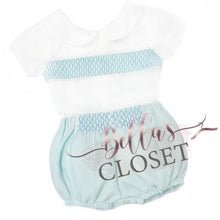 Load image into Gallery viewer, Baby Boy Light Blue &amp; White Striped Top &amp; Shorts
