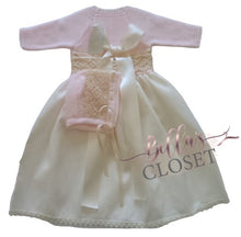 Load image into Gallery viewer, Pink &amp; Cream Spanish Knit Baby Gown
