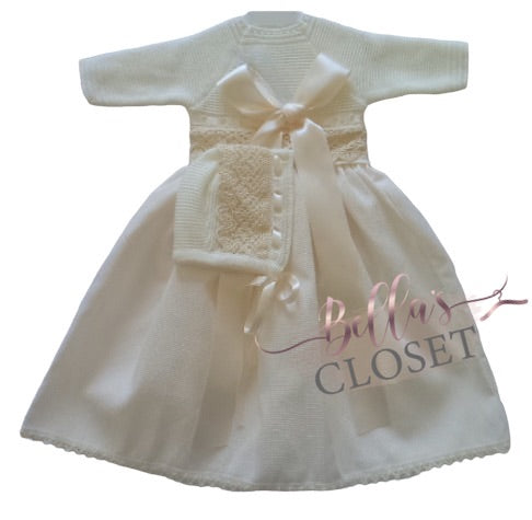 Cream Spanish Knit Baby Gown