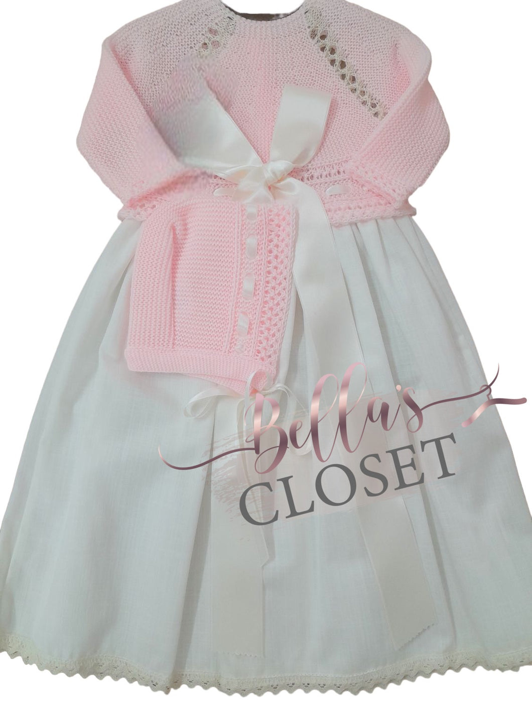 Pink Spanish Knit Baby Gown