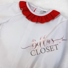Load image into Gallery viewer, Girls Red Smocked Dungaree with Shirt

