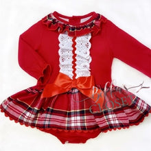 Load image into Gallery viewer, Baby Girl Red Tartan Onesie Dress
