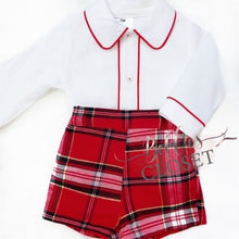 Load image into Gallery viewer, Boys Red Tartan Shorts with Shirt
