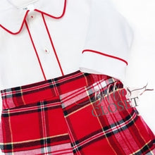 Load image into Gallery viewer, Boys Red Tartan Shorts with Shirt
