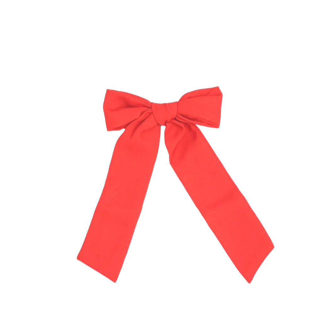 Be Girl Long Tail Bow- Solid Red