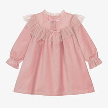 Load image into Gallery viewer, Pink velvet dress with pink tule
