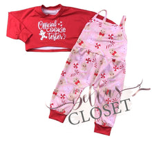 Load image into Gallery viewer, Girls Red Cookie Christmas Jumpsuit 2pc
