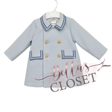 Load image into Gallery viewer, Baby Boys Blue Wool Coat
