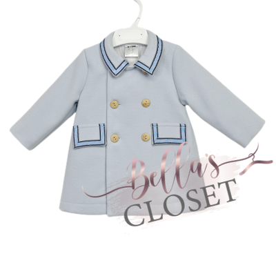 Baby Boys Blue Wool Coat