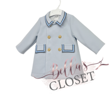 Load image into Gallery viewer, Baby Boys Blue Wool Coat
