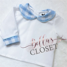 Load image into Gallery viewer, Baby Boy Blue Checked Romper with Shirt
