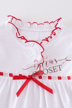 Load image into Gallery viewer, Girls Premium White &amp; Red Ruffle Gown
