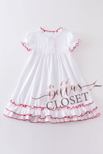 Load image into Gallery viewer, Girls Premium White &amp; Red Ruffle Gown
