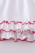 Load image into Gallery viewer, Girls Premium White &amp; Red Ruffle Gown
