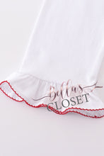 Load image into Gallery viewer, Girls Premium White &amp; Red Ruffle Pajamas
