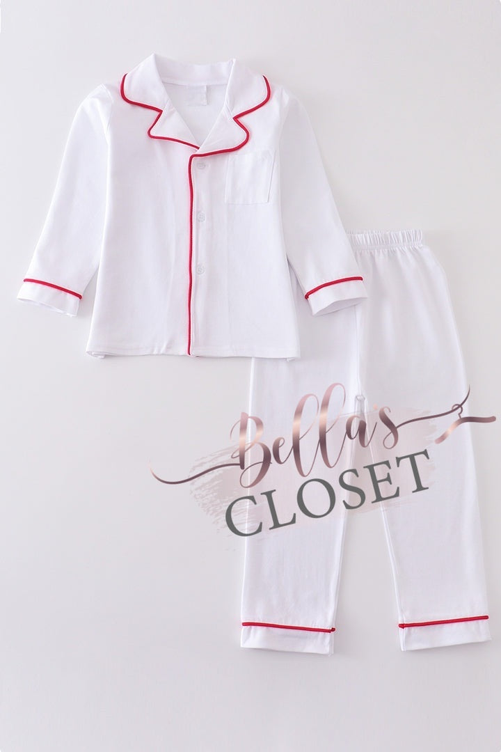 Boys Premium White pocket pajamas set