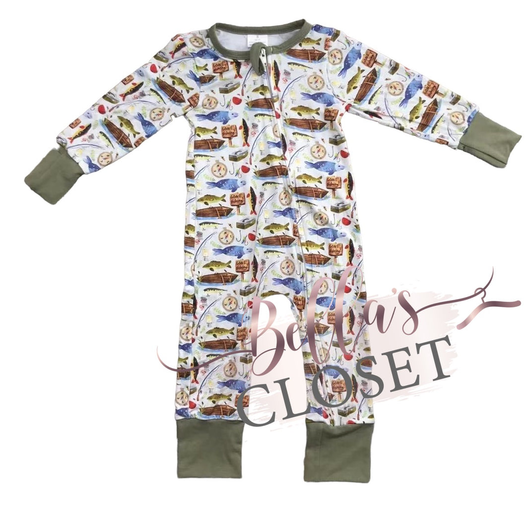 Bamboo Zip Up - Gone Fishing