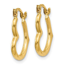 Load image into Gallery viewer, 14K Heart Shaped Hollow Hoop Earrings
