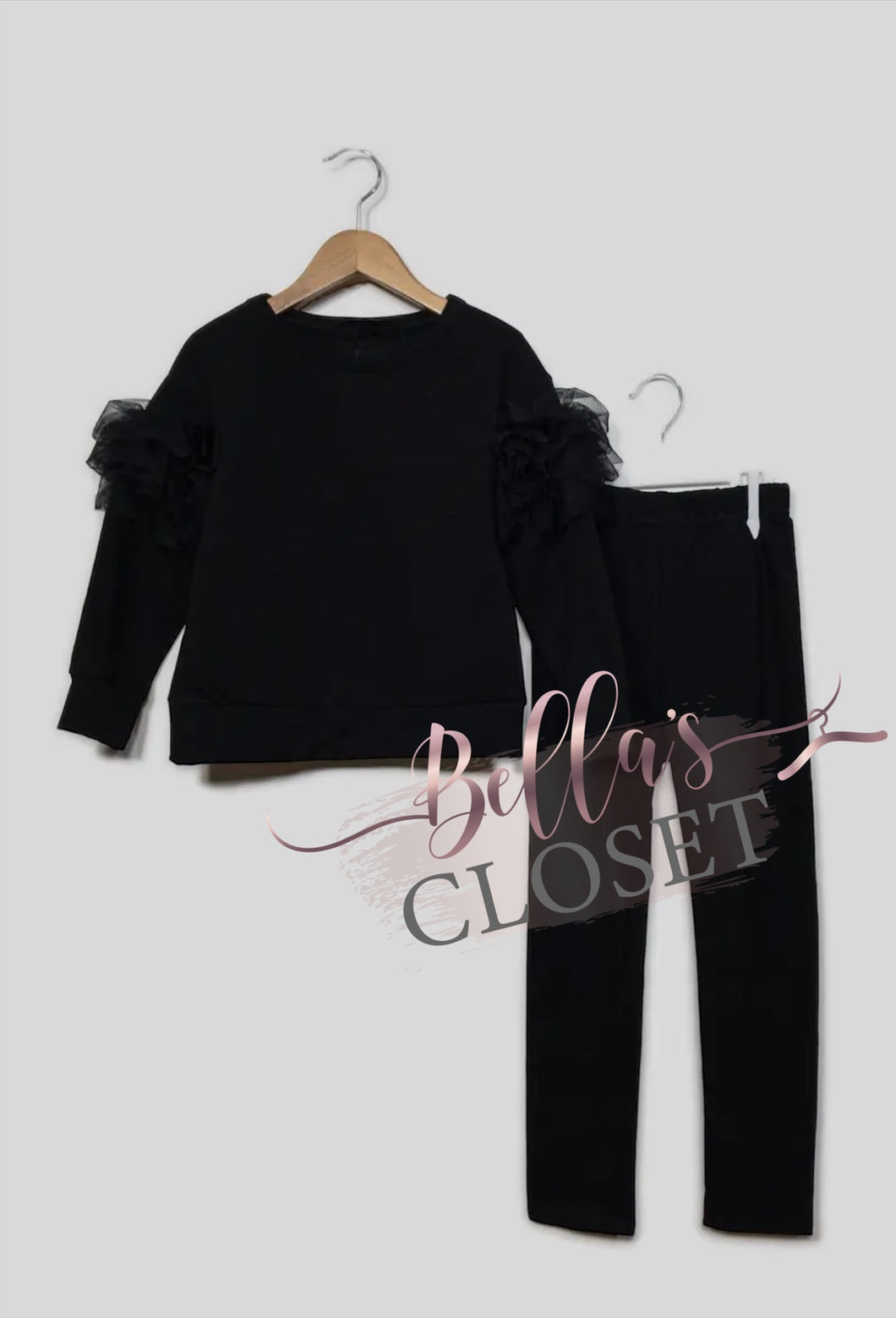 Black Tulle Ruffle Set