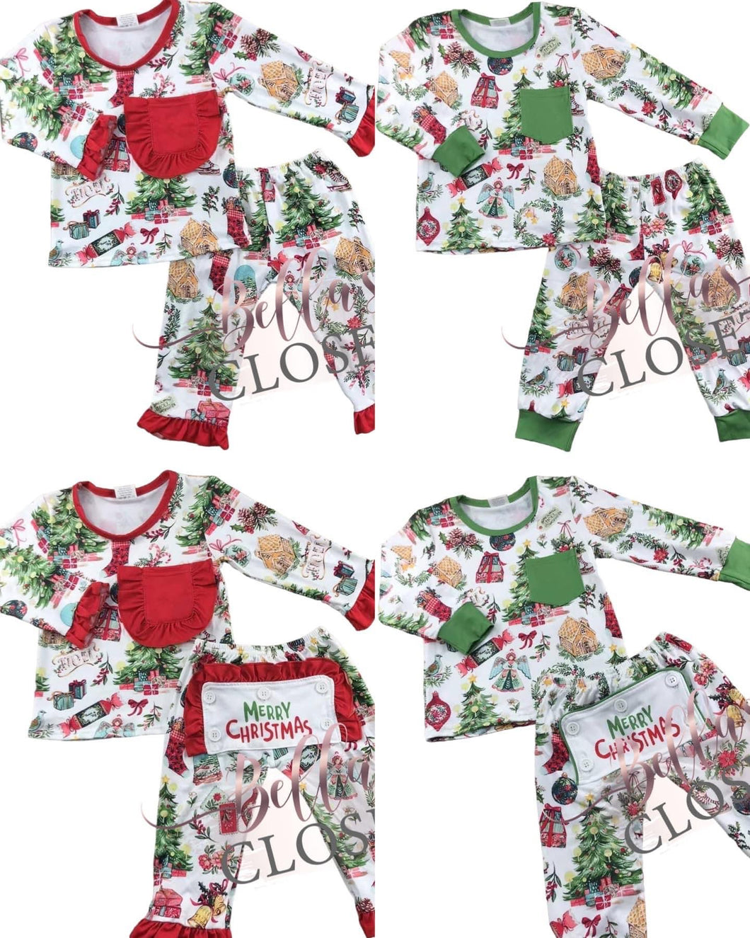 Girls Merry Christmas - Red trim