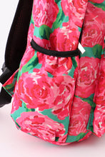 Load image into Gallery viewer, Rose print backpack bag
