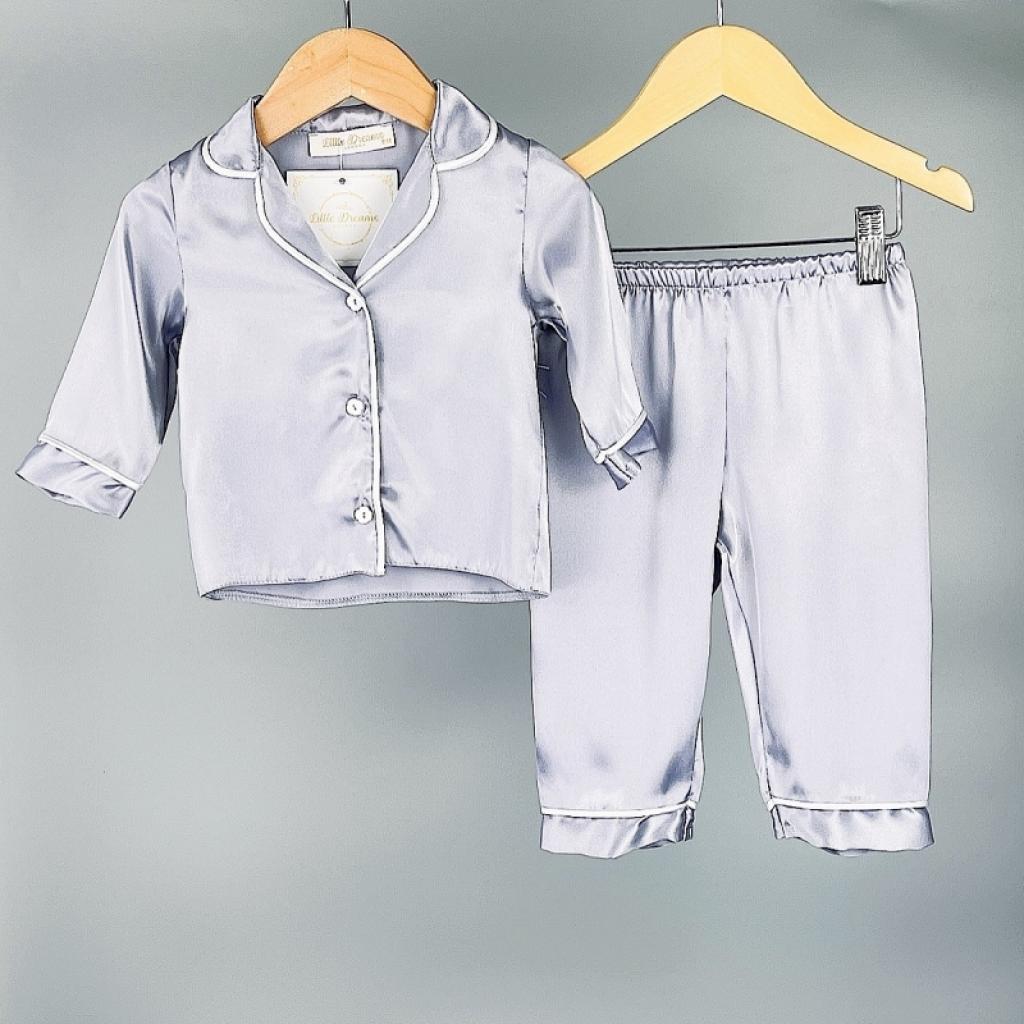 Grey Satin Pajamas