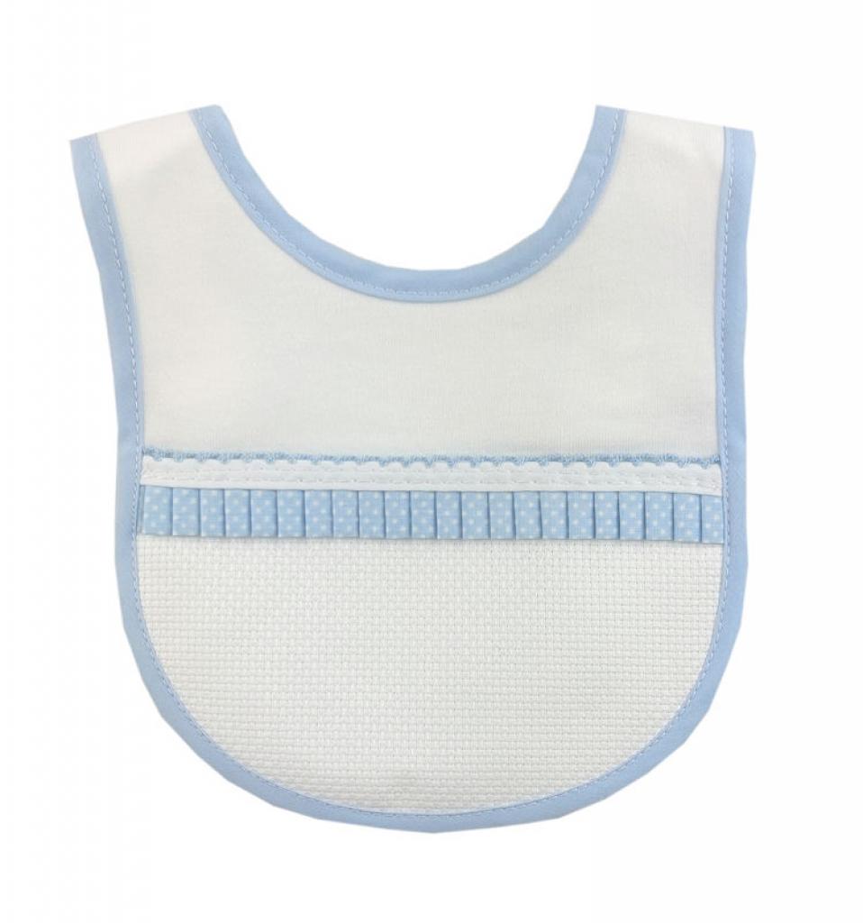 Blue Ruffle and Polka Dot Bib