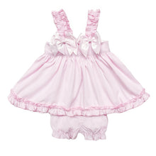 Load image into Gallery viewer, Baby Girl  Pink Bow Sun Dress with Knickers
