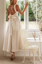 Load image into Gallery viewer, Backless square neck swing strappy dress in white

