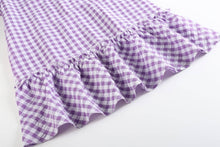 Load image into Gallery viewer, Ladies Purple Gingham Ruffle Dress
