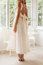 Load image into Gallery viewer, Backless square neck swing strappy dress in white
