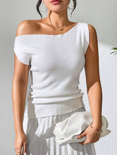 Load image into Gallery viewer, Casual One-Shoulder Sleeveless Knitted Vest Top
