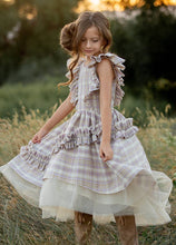 Load image into Gallery viewer, Toddler Reign Petticoat Dress in Lavender Plaid
