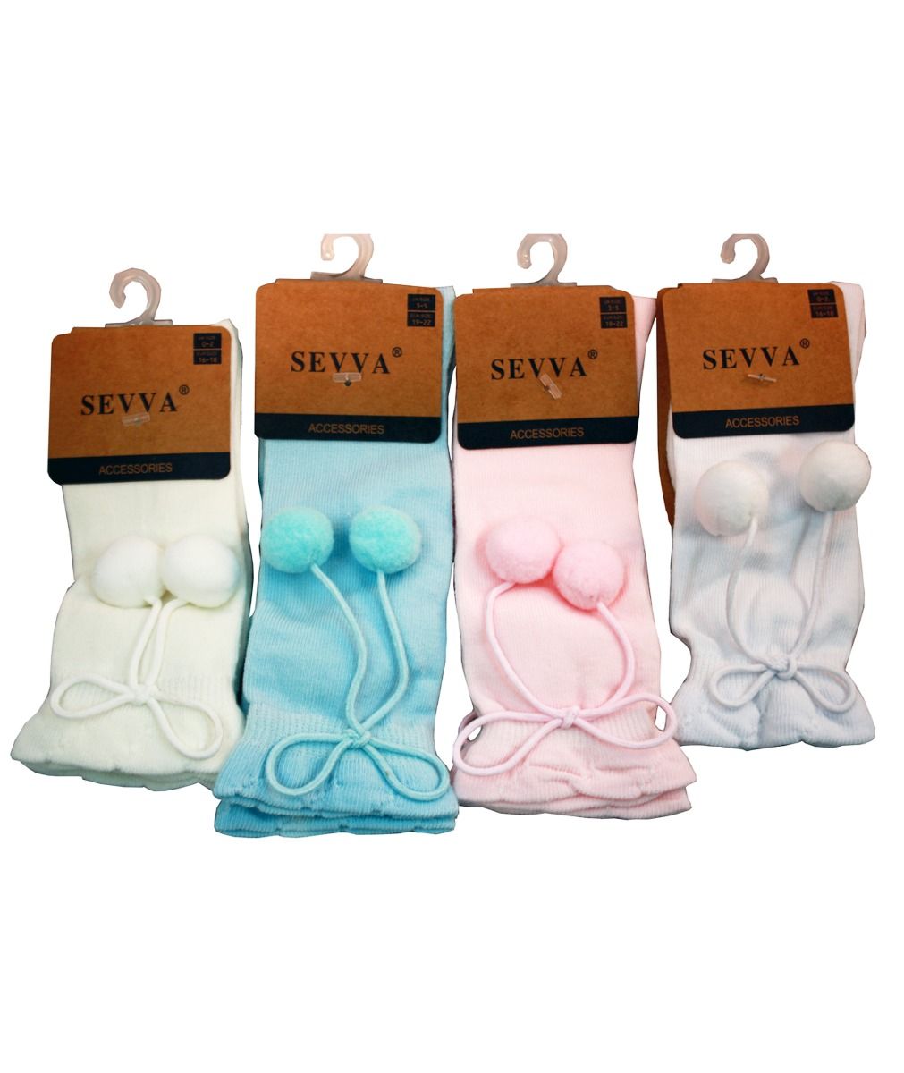 White Pompom socks