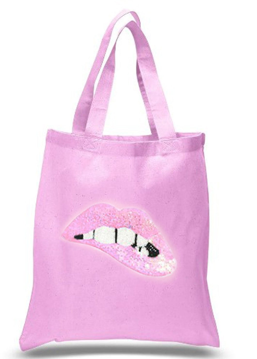 Beach Bag in Pink with Lip Sequin