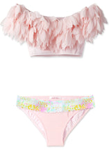 Load image into Gallery viewer, Pink Petal Bikini with Sequin Belt
