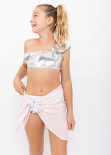 Load image into Gallery viewer, Pink Pareo with Silver petals
