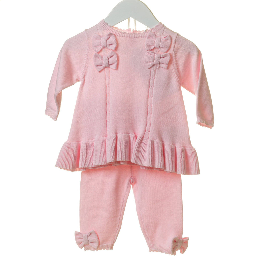 Pink 2pc Set W/Bow Applique