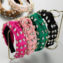 Load image into Gallery viewer, Rhinestone Top Knot Headband
