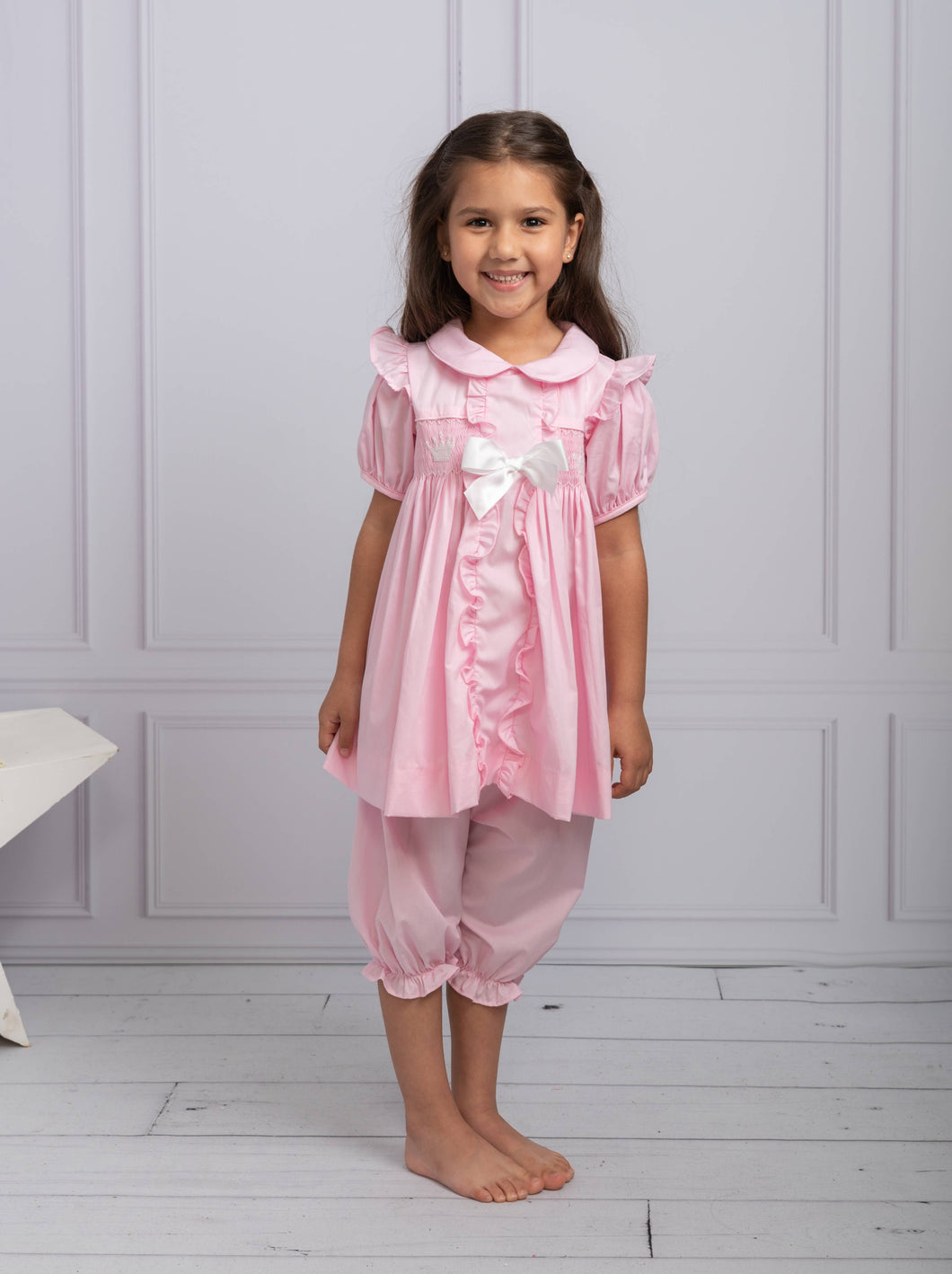 Cotton ruffle crown bloomer set