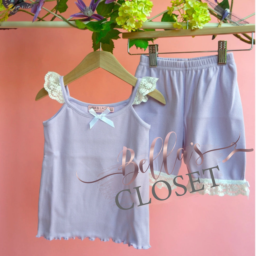 Purple tank & shorts pajamas