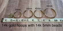 Load image into Gallery viewer, 14k Gold beaded hoop earrings
