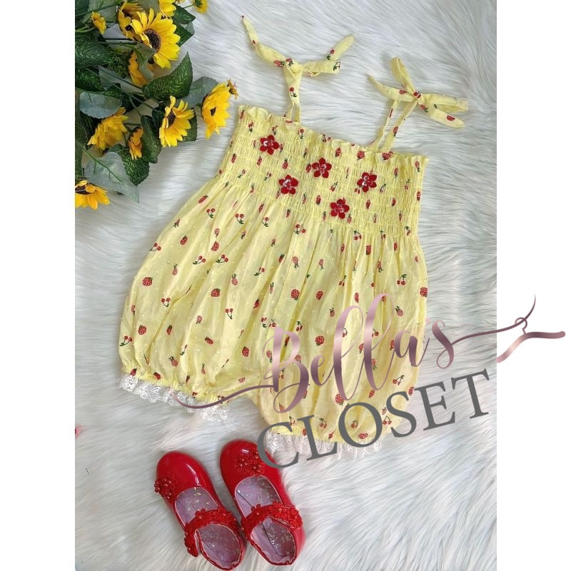 YELLOW BABY GIRLS PLAYSUIT