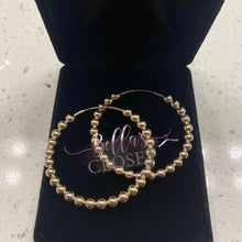 Load image into Gallery viewer, 14k Gold beaded hoop earrings
