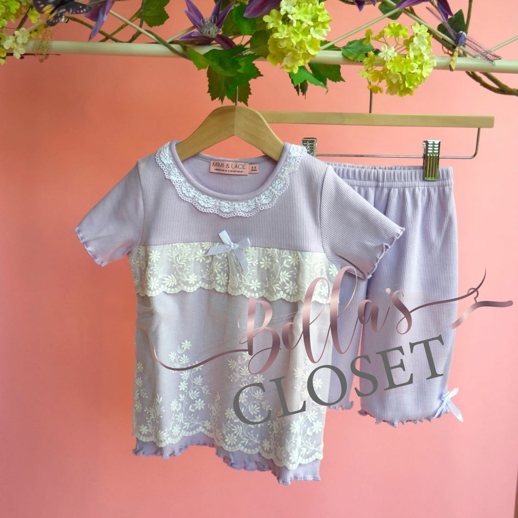 Purple lace pajamas